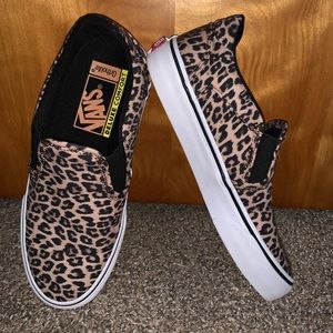Leopard slip-on vans